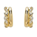 EARRINGS SHANORE 14K GOLD VERMEIL CELTIC EARRINGS w LAB WHT SAPPHIRE