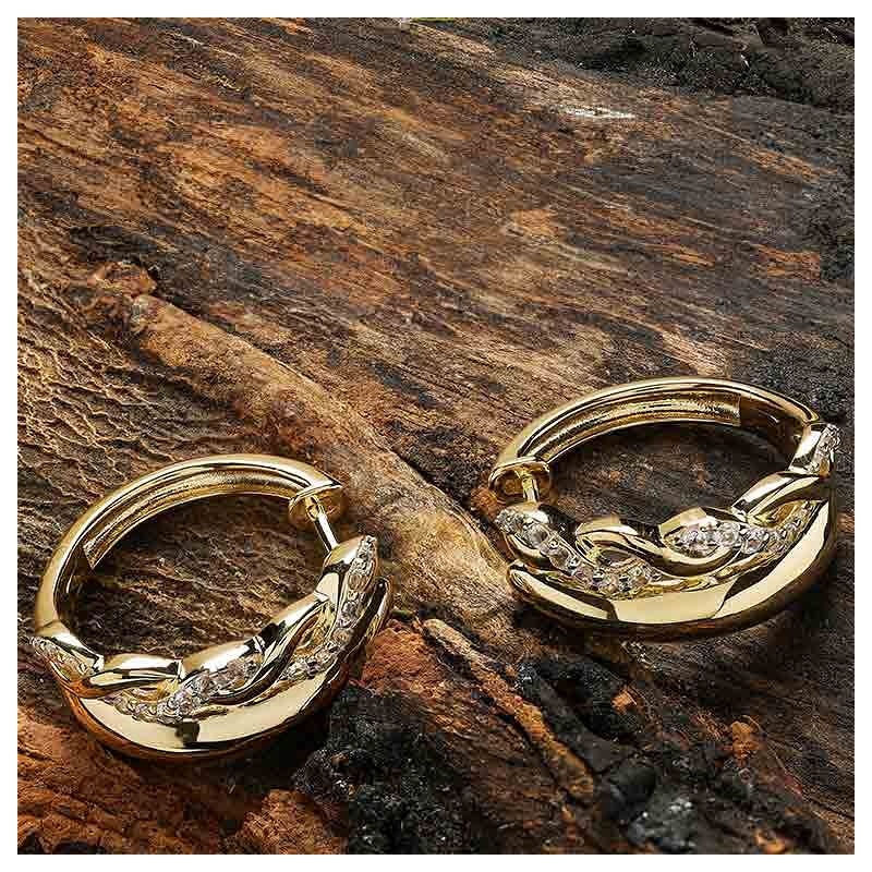 EARRINGS SHANORE 14K GOLD VERMEIL CELTIC EARRINGS w LAB WHT SAPPHIRE