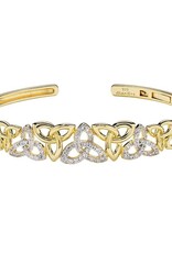 BRACELETS & BANGLES SHANORE 14K GOLD VERMEIL TRINITY BANGLE w LAB WHT SAPPHIRE