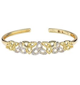 BRACELETS & BANGLES SHANORE 14K GOLD VERMEIL TRINITY BANGLE w LAB WHT SAPPHIRE