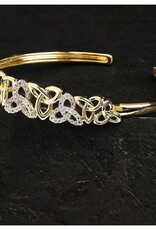 BRACELETS & BANGLES SHANORE 14K GOLD VERMEIL TRINITY BANGLE w LAB WHT SAPPHIRE