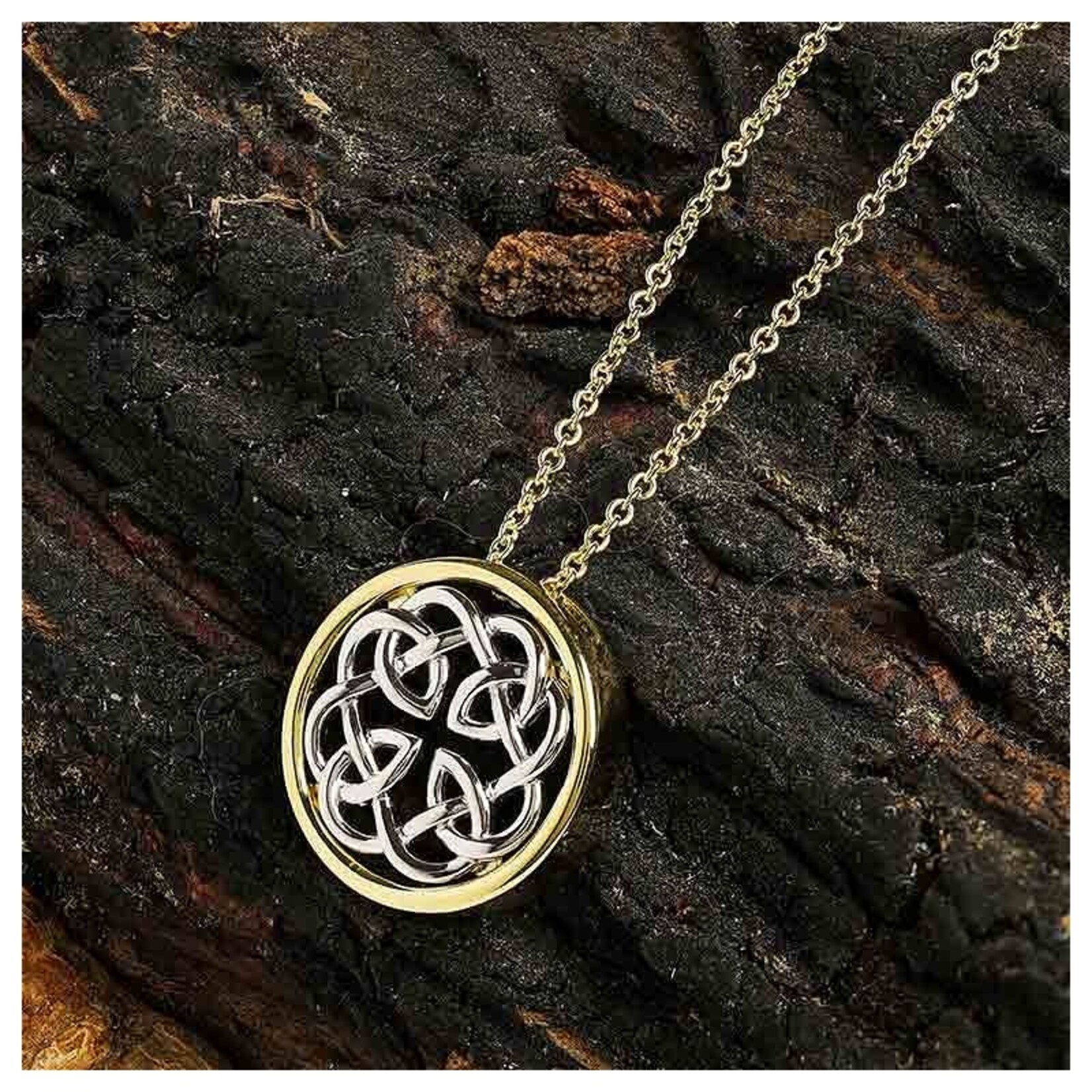 PENDANTS & NECKLACES SHANORE 14K GOLD VERMEIL CIRCLE CELTIC KNOT PENDANT
