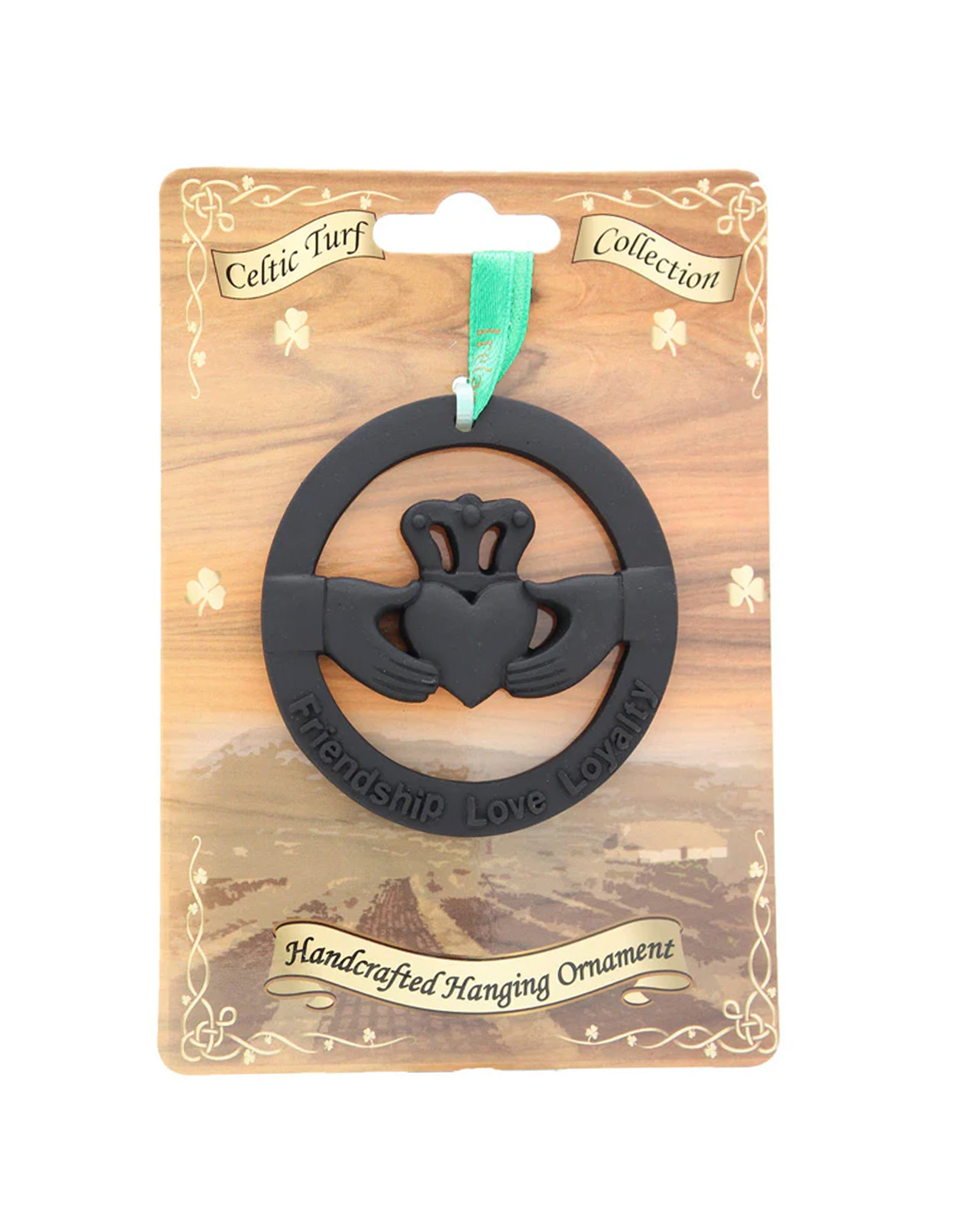 ORNAMENTS IRISH TURF HANGING ORNAMENT - CLADDAGH