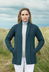 SWEATERS KILLALA HERRINGBONE EDGE TO EDGE CARDIGAN - Mallard Mix