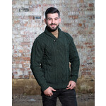 SWEATERS CLEARANCE: SAOL MENS SHAWL COLLAR SWEATER w BUTTON - Army Green :FINAL SALE