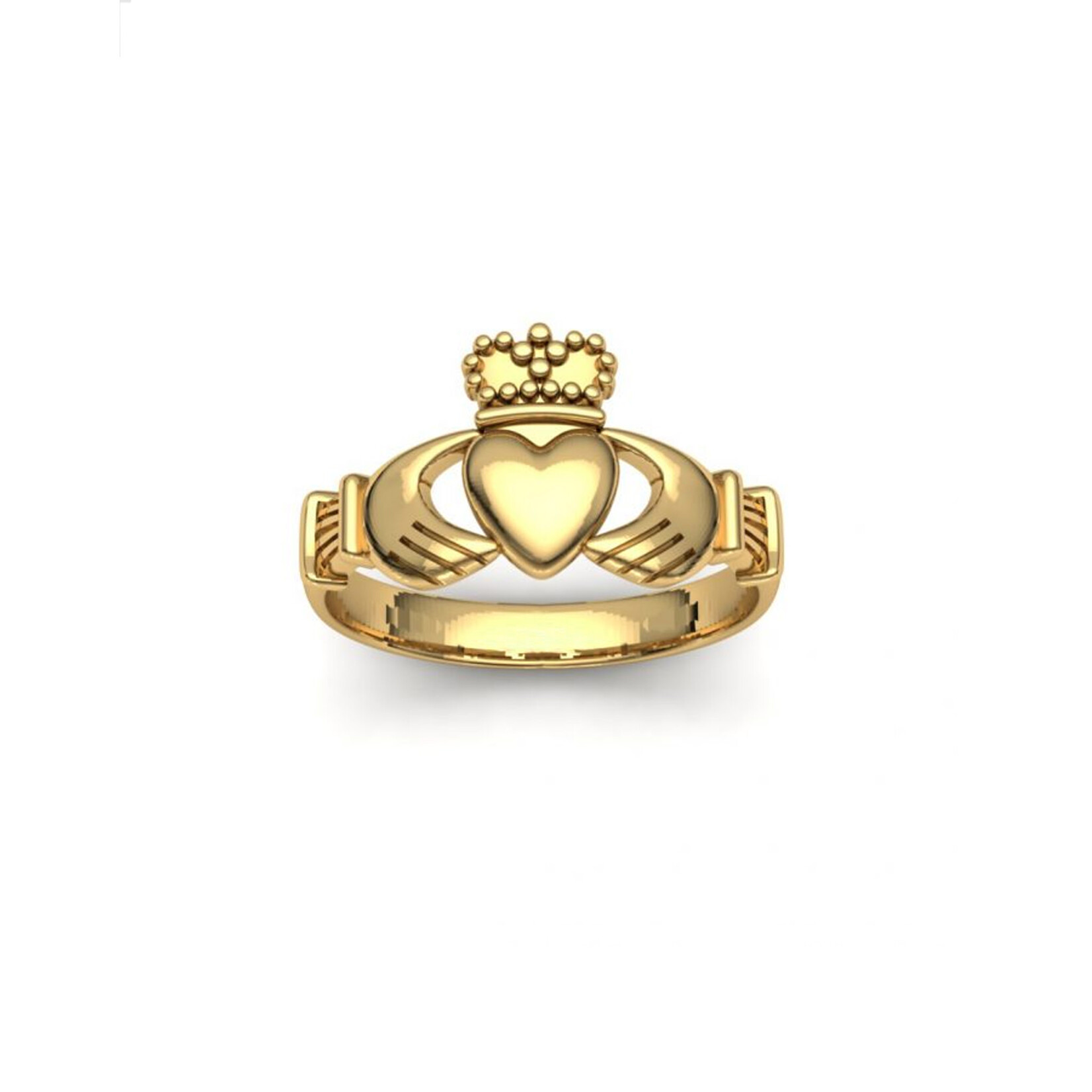 RINGS BORU 14K GOLD VERMEIL LRG CLADDAGH RING