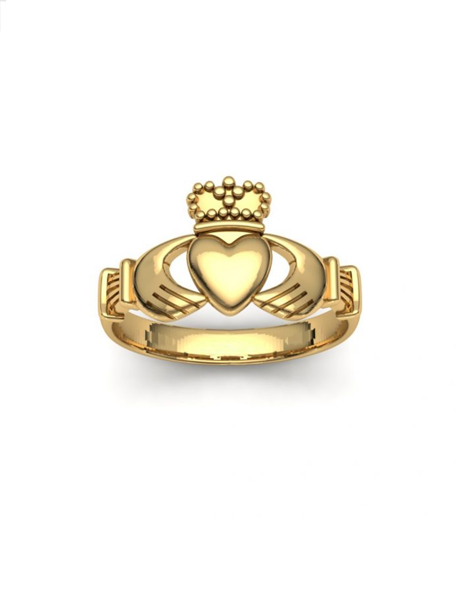 RINGS BORU 14K GOLD VERMEIL LRG CLADDAGH RING