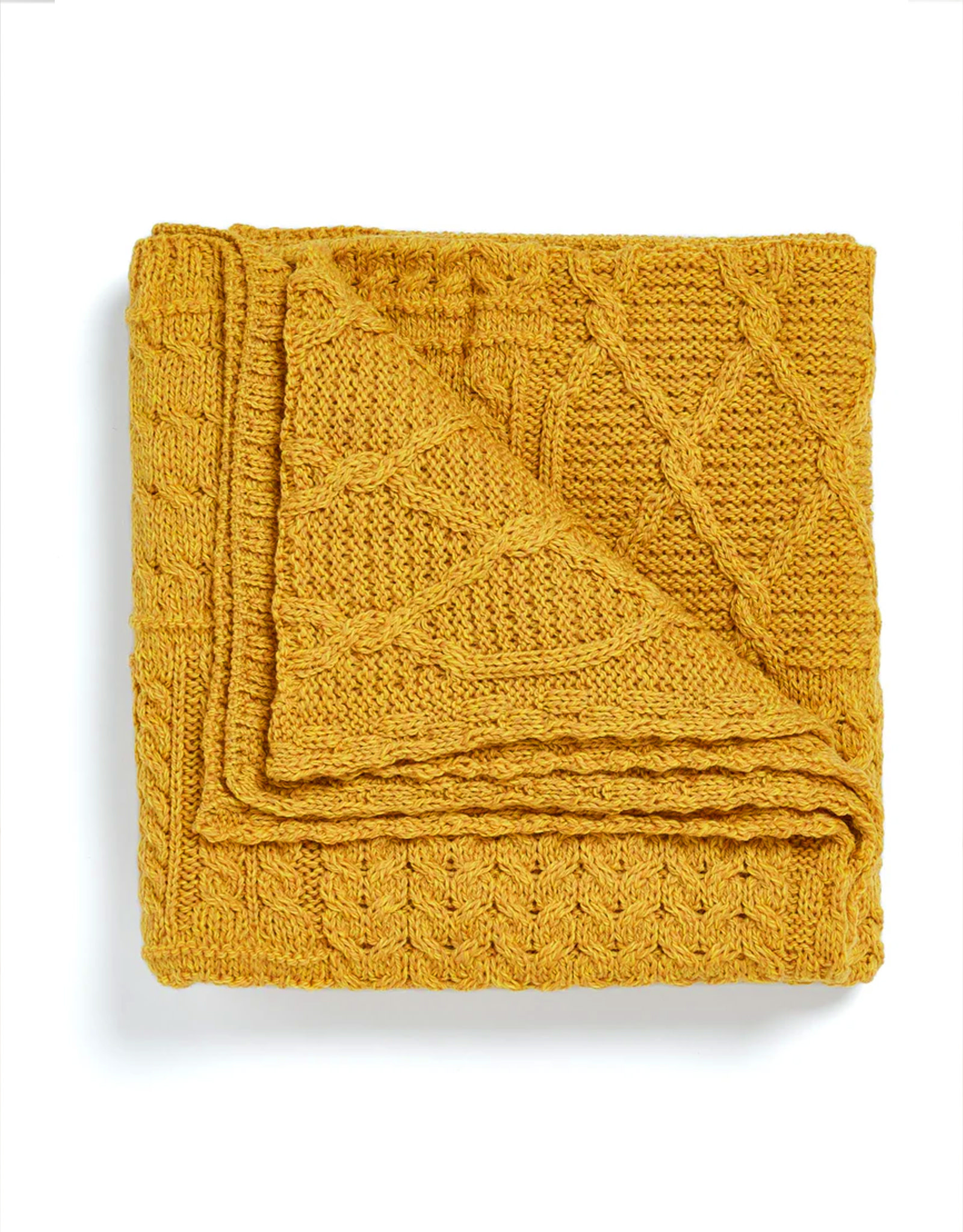 TAPESTRIES, THROWS, ETC. ARAN PATCHWORK THROW BLANKET - Yellow