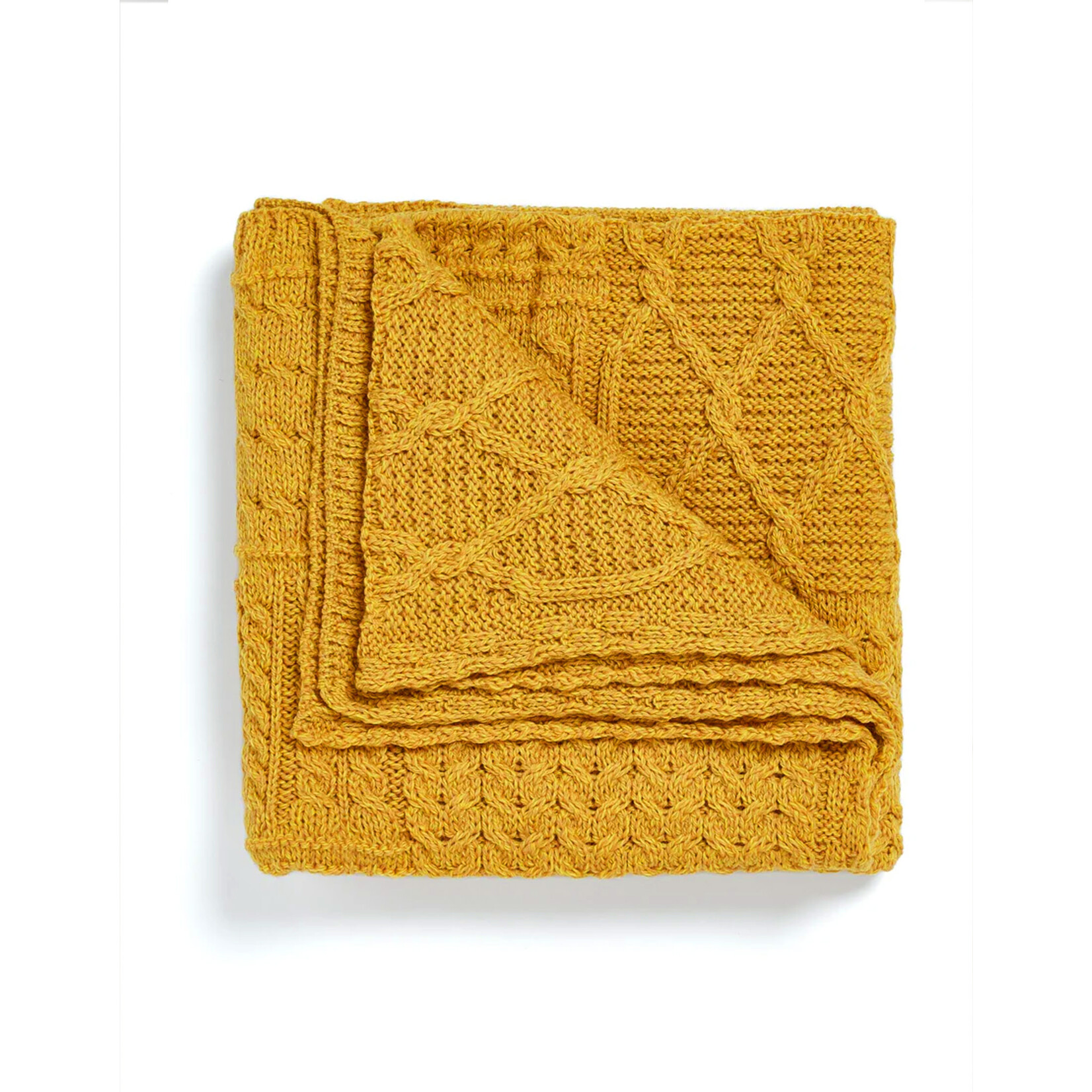 TAPESTRIES, THROWS, ETC. ARAN PATCHWORK THROW BLANKET - Yellow