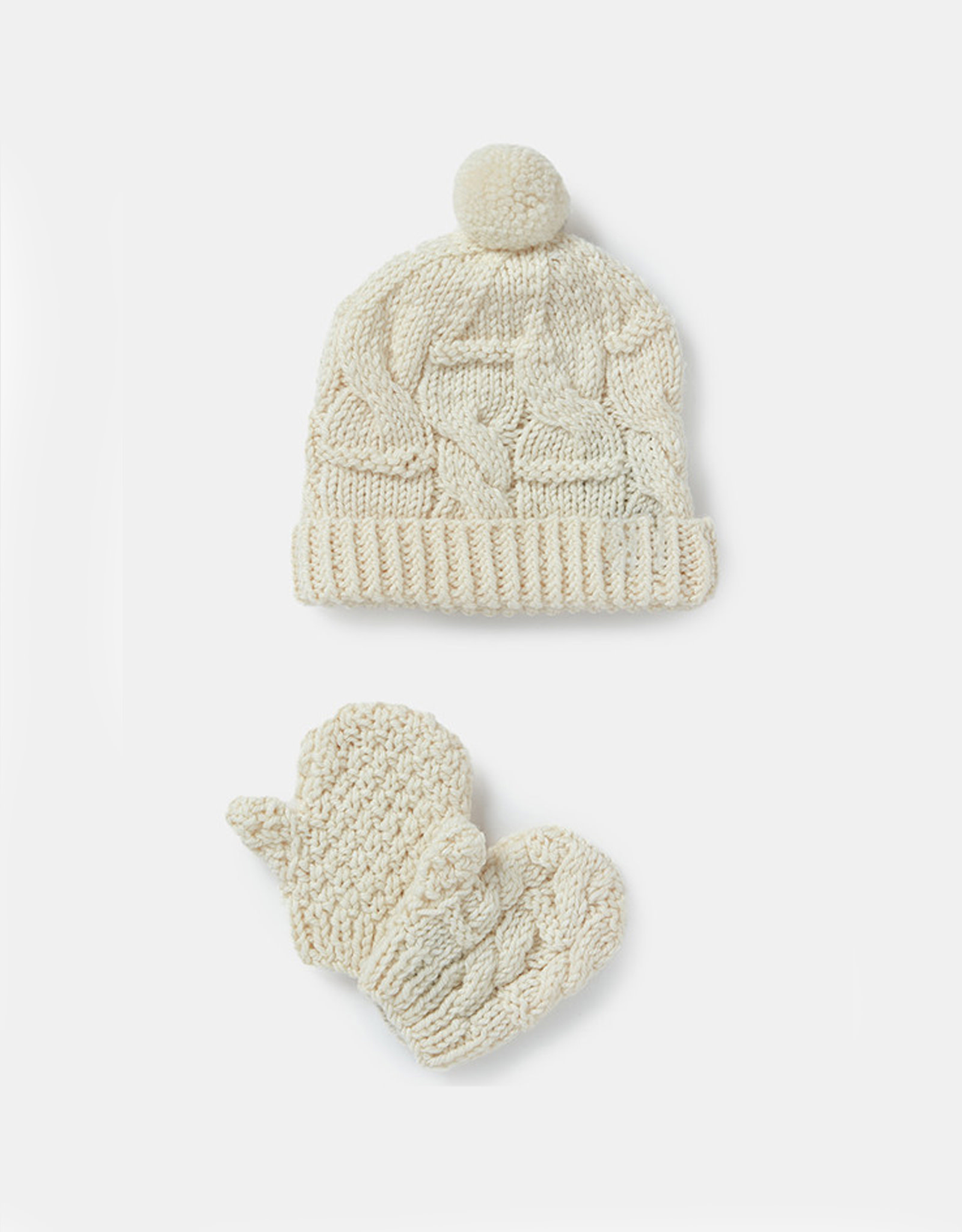 BABY ACCESSORIES ARAN BABY MITTEN & HAT GIFT SET