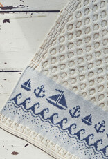 TAPESTRIES, THROWS, ETC. ARAN SAIL BOAT KNIT THROW BLANKET - Cream