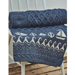 TAPESTRIES, THROWS, ETC. ARAN SAIL BOAT KNIT THROW BLANKET - Blue