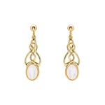 EARRINGS SHANORE 14K GOLD VERMEIL CELTIC DROP EARRINGS w/ Mother of Pearl