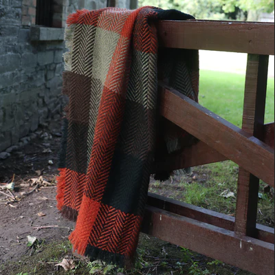 TAPESTRIES, THROWS, ETC. BRANIGAN WEAVERS THROW BLANKET - Buffalo Multi Rust