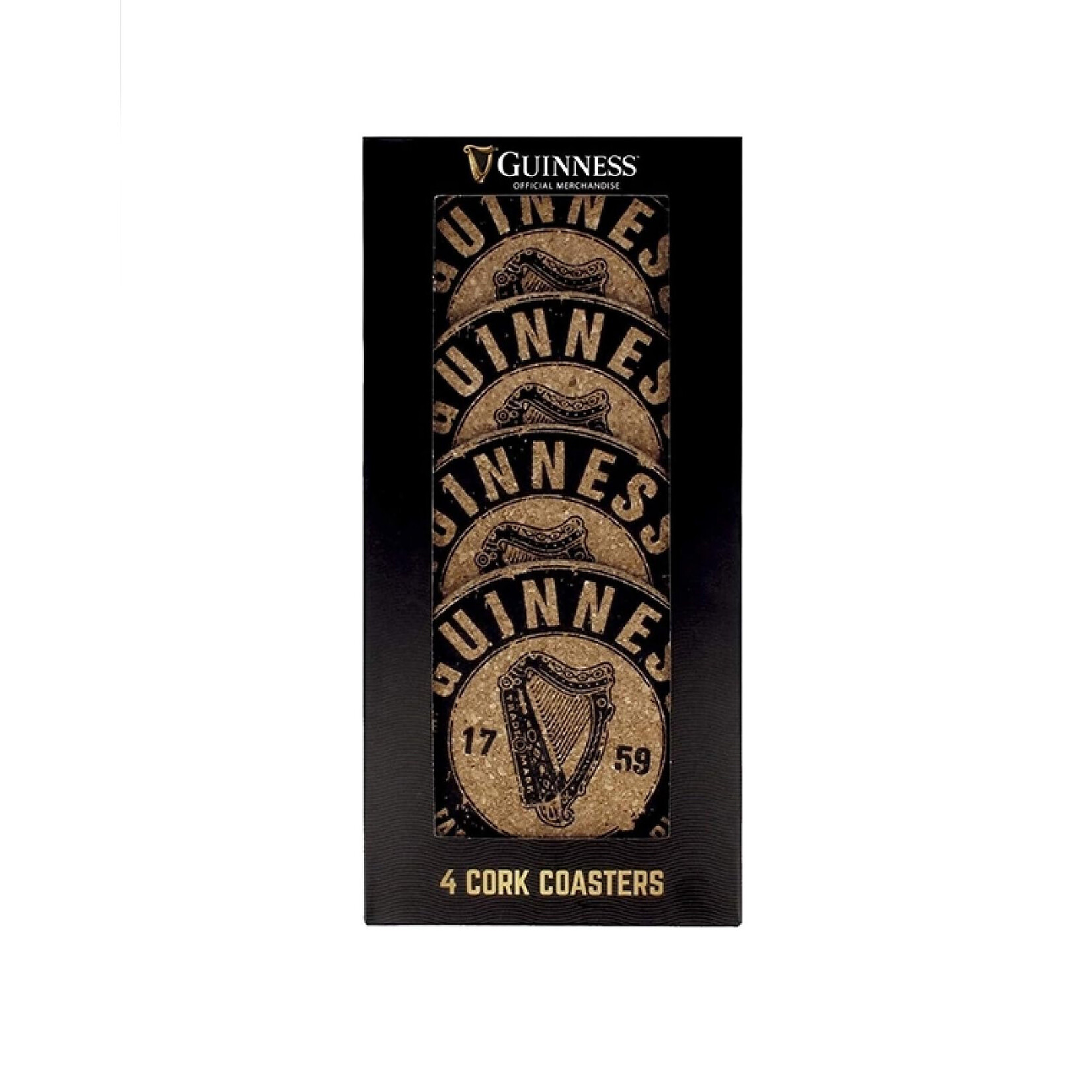 BARWARE GUINNESS CORK COASTERS - 4pk