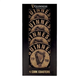 BARWARE GUINNESS CORK COASTERS - 4pk
