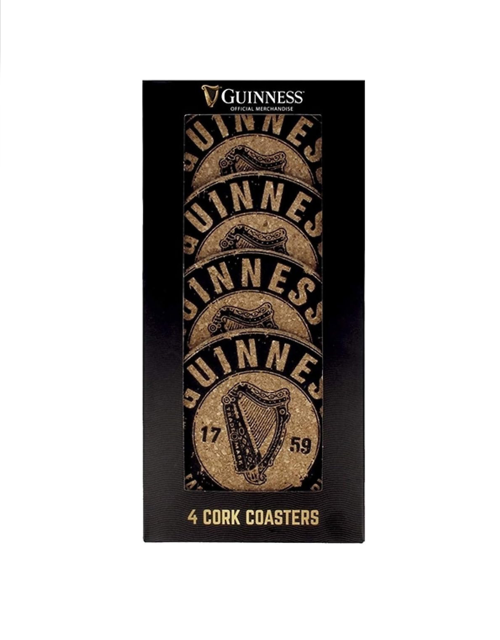 BARWARE GUINNESS CORK COASTERS - 4pk