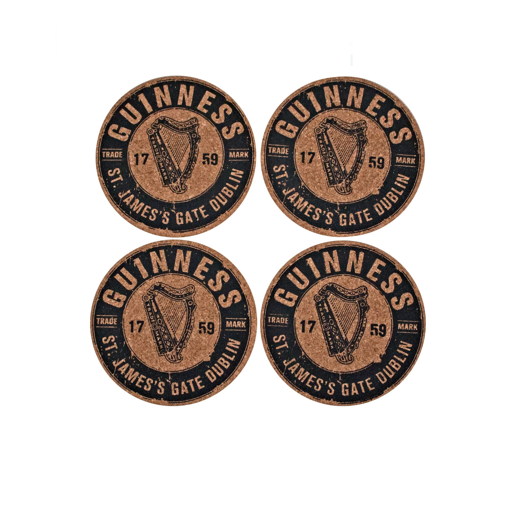 BARWARE GUINNESS CORK COASTERS - 4pk