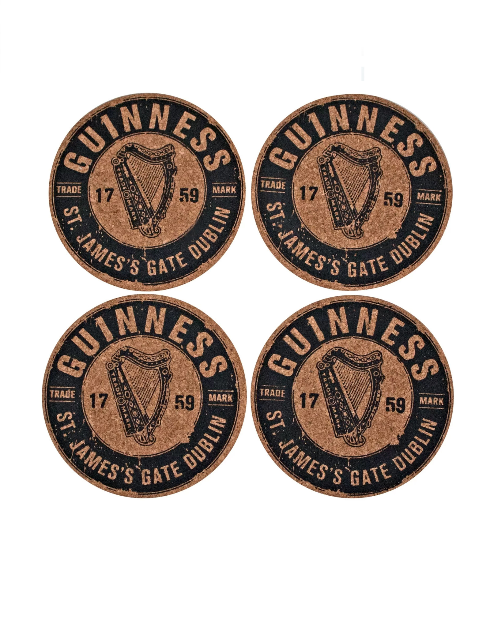 BARWARE GUINNESS CORK COASTERS - 4pk