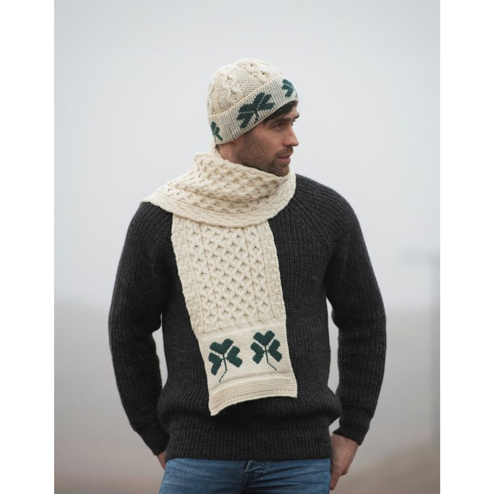 ACCESSORIES IRISH KNIT MERINO WOOL HAT - Shamrock