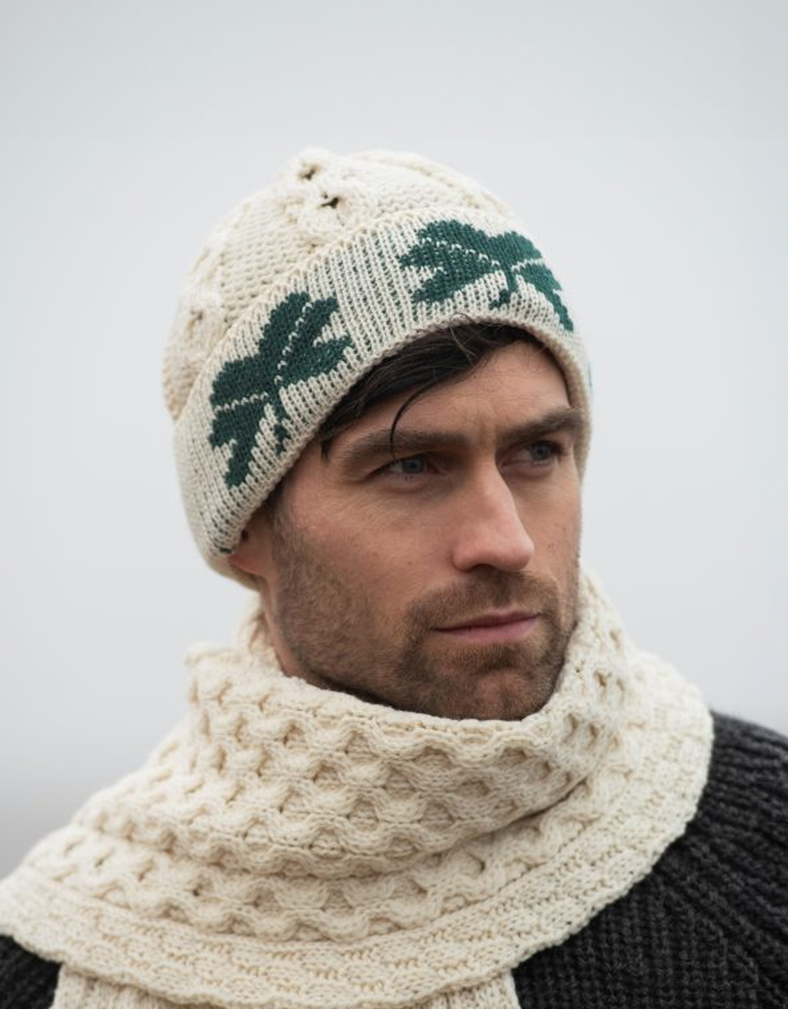 ACCESSORIES IRISH KNIT MERINO WOOL HAT - Shamrock
