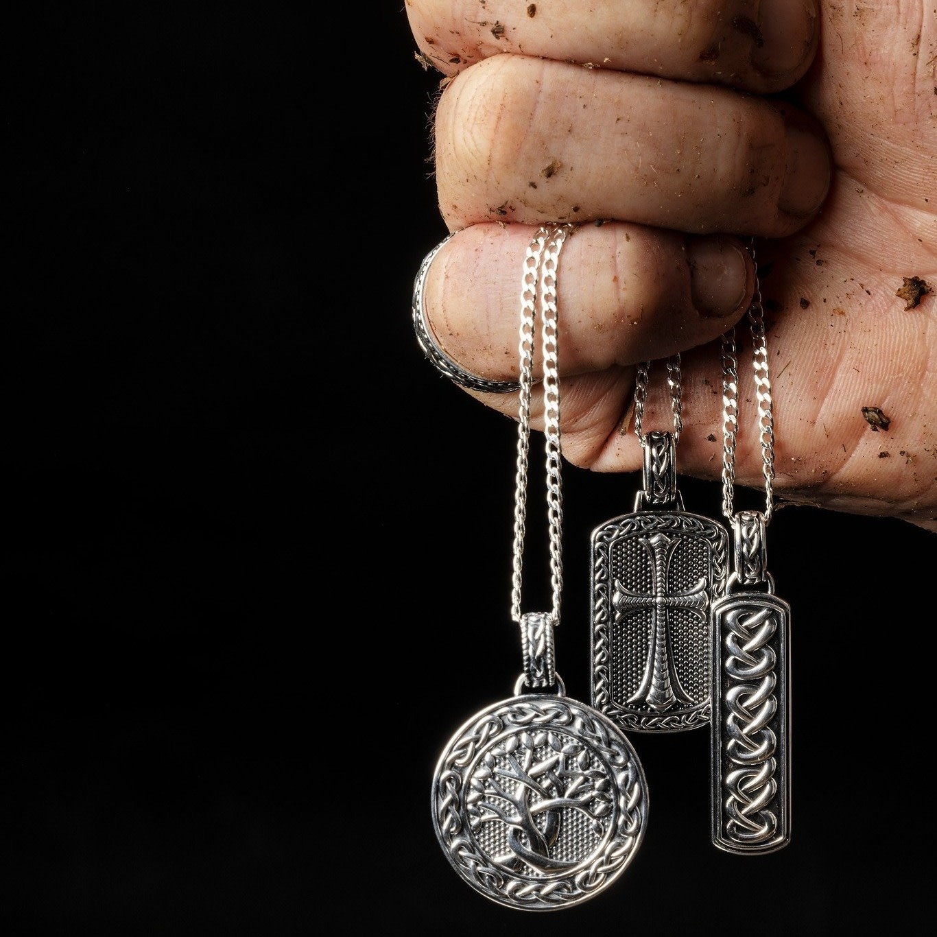 PENDANTS & NECKLACES SHANORE STERLING GENTS CELTIC COMPASS PENDANT - Earth Collection