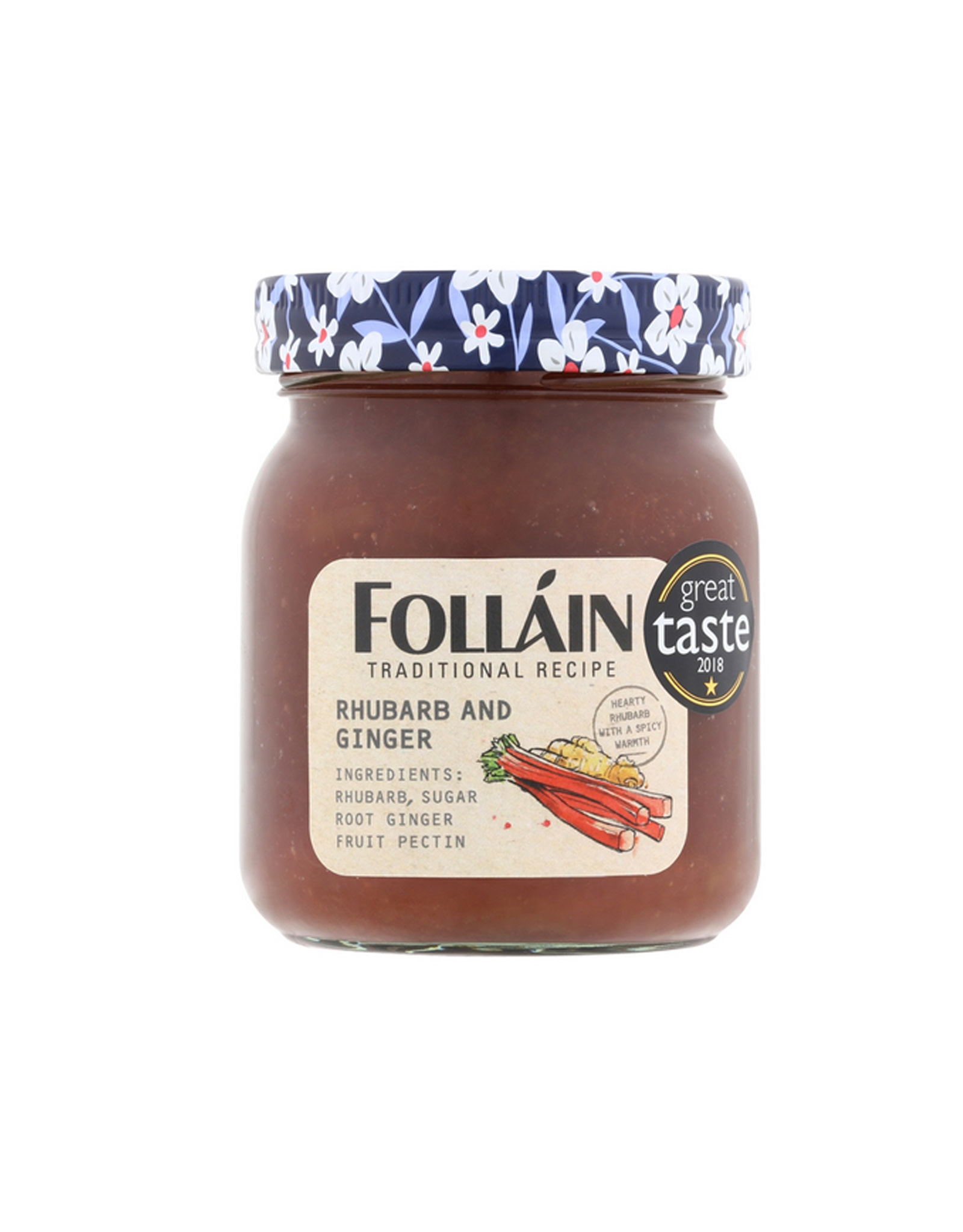 JAMS & SAUCES FOLLAIN JAM - Rhubarb & Ginger