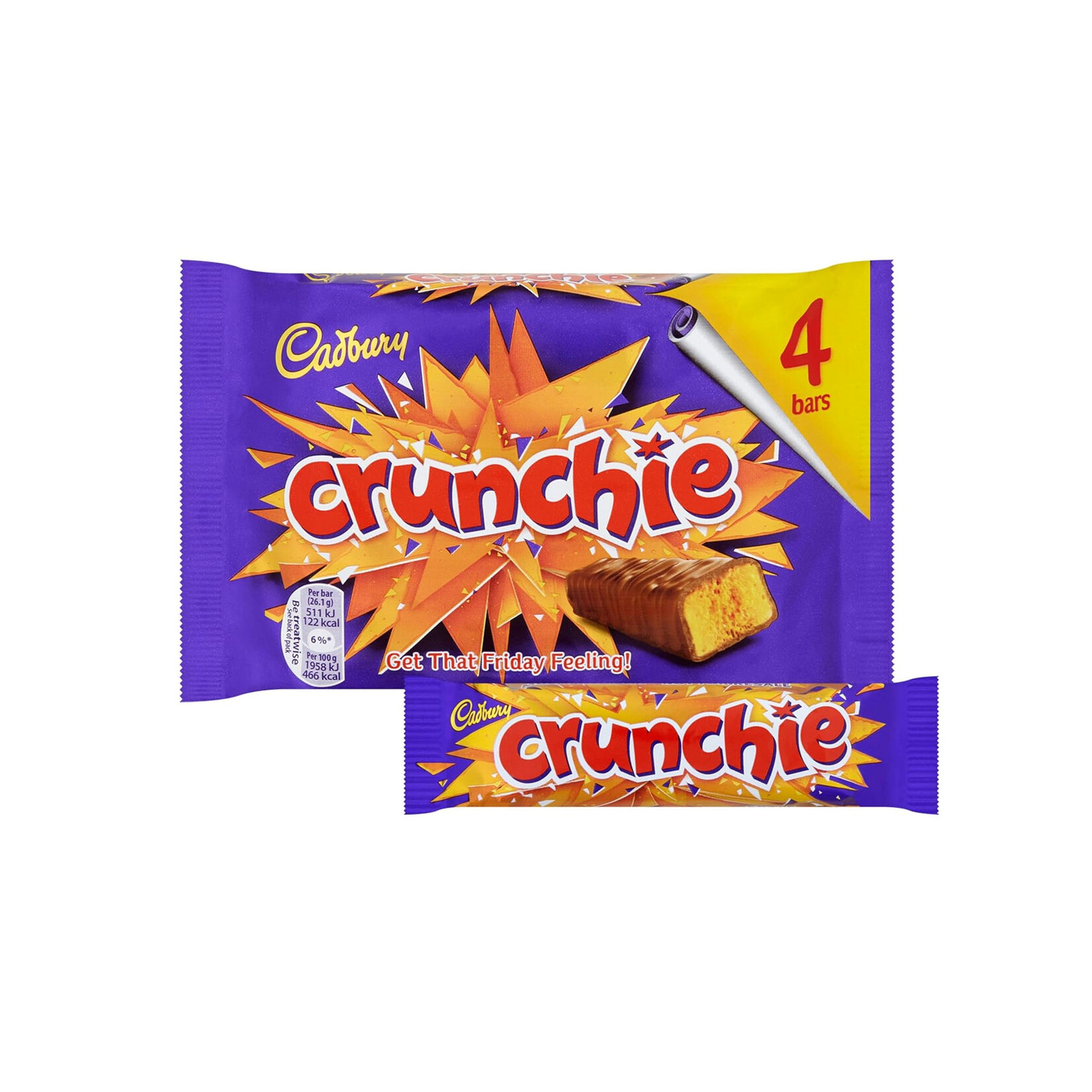 CANDY CADBURY CRUNCHIE BAR - 4pk