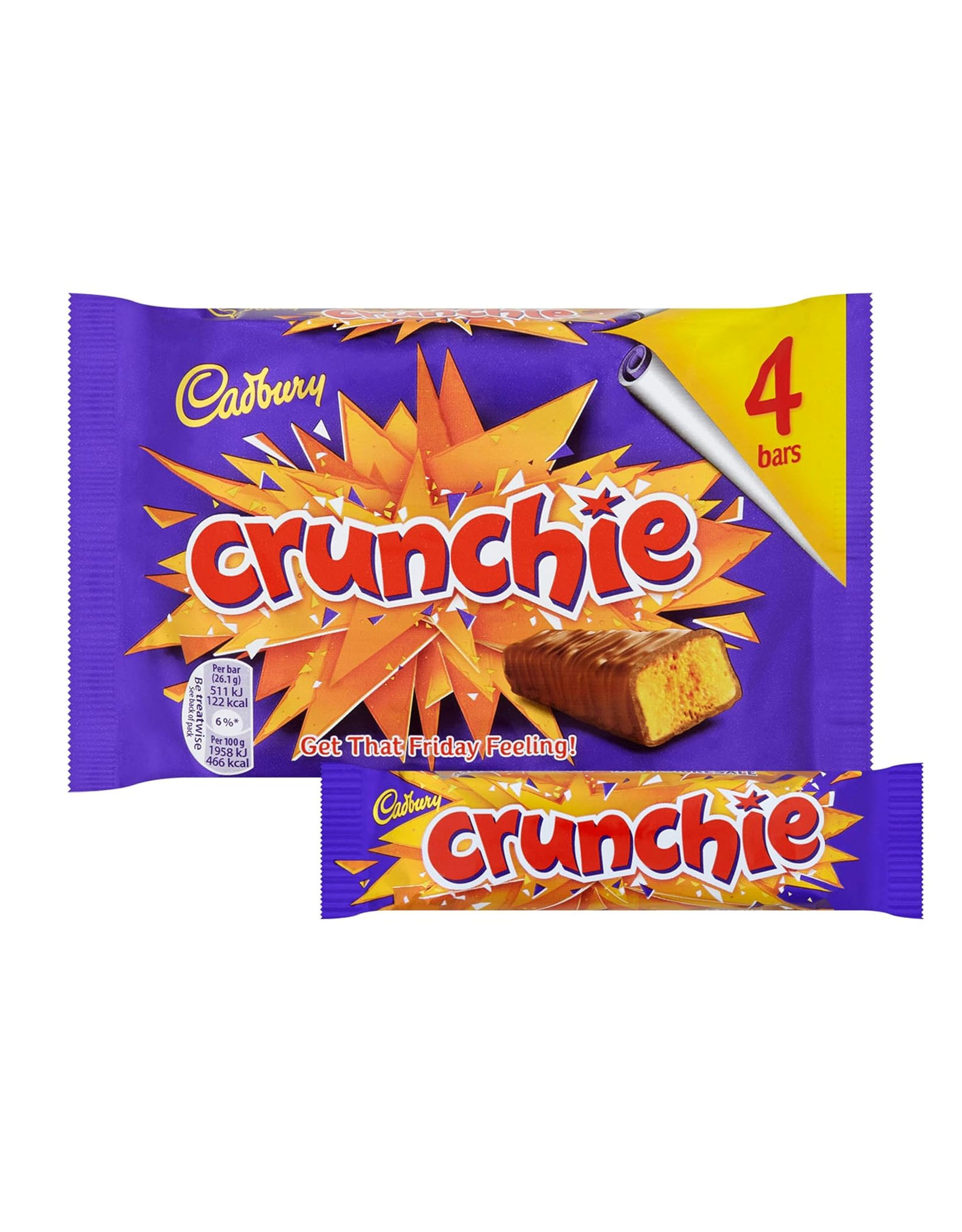 CANDY CADBURY CRUNCHIE BAR - 4pk