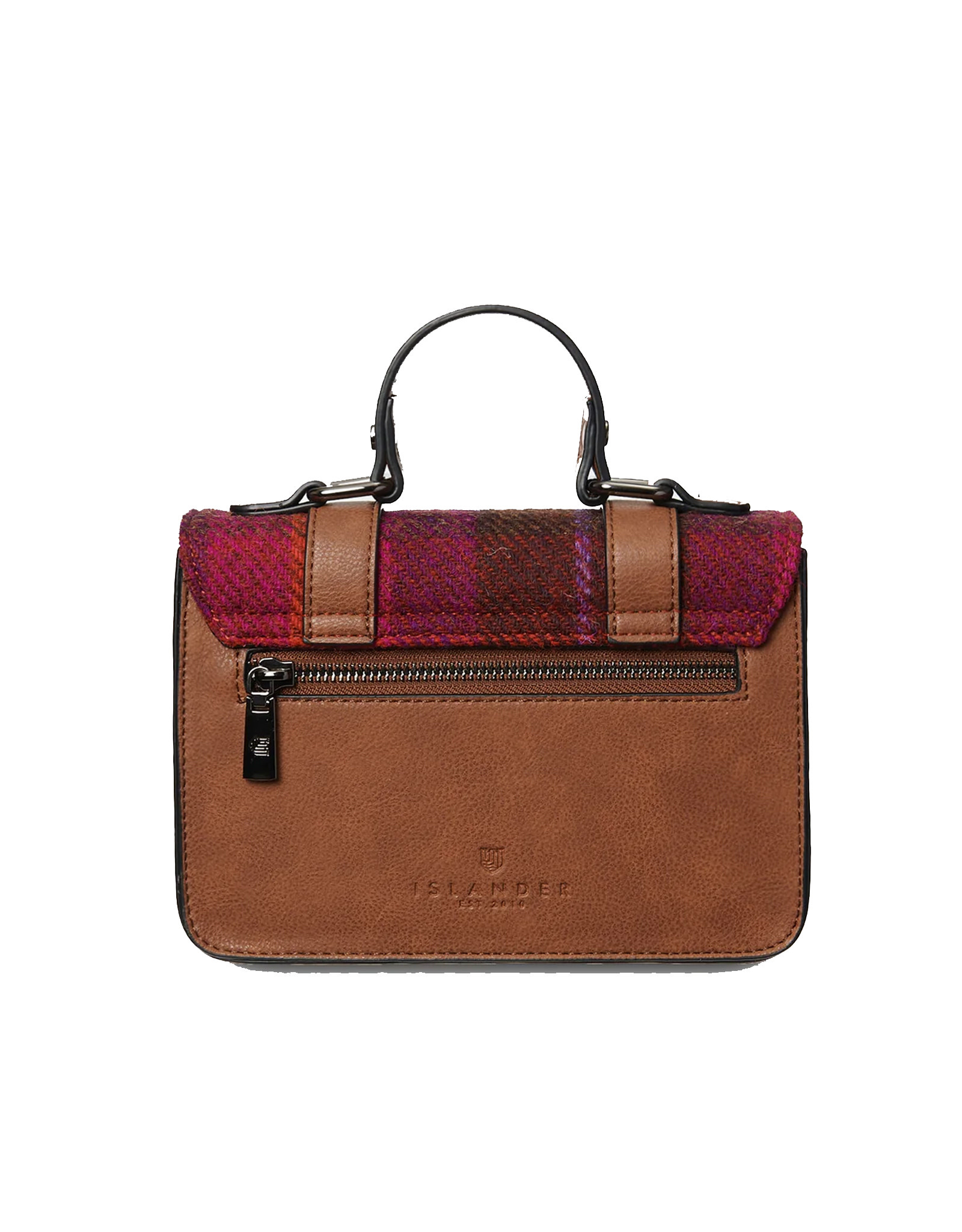 ACCESSORIES ISLANDER MINI SATCHEL w HARRIS TWEED Fuchsia Tartan