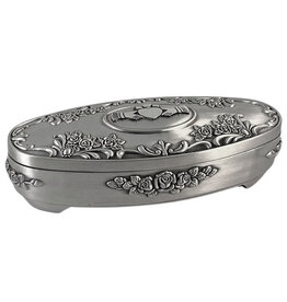 DECOR MULLINGAR PEWTER CLADDAGH OVAL JEWELRY BOX - Roses