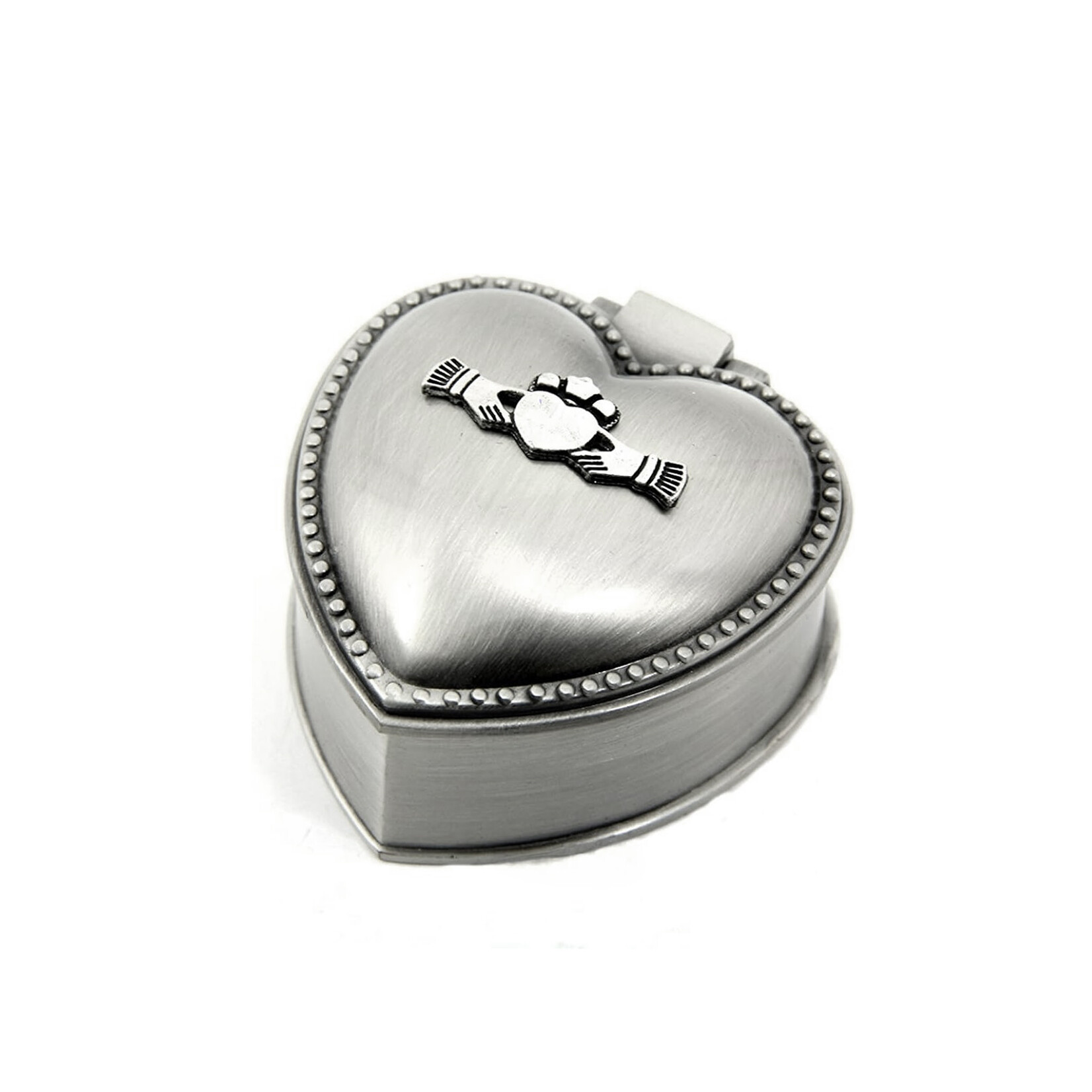DECOR MULLINGAR PEWTER SMALL HEART SHAPED BOX