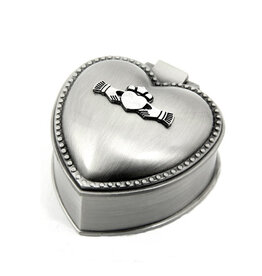 DECOR MULLINGAR PEWTER SMALL HEART SHAPED BOX
