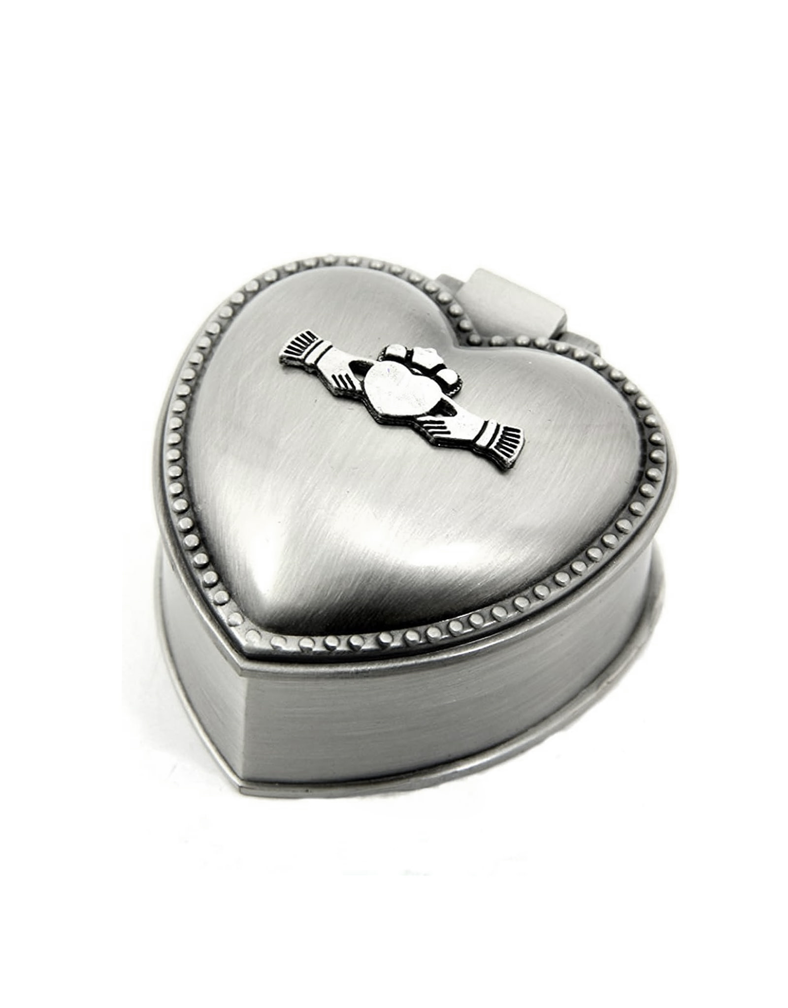 DECOR MULLINGAR PEWTER SMALL HEART SHAPED BOX
