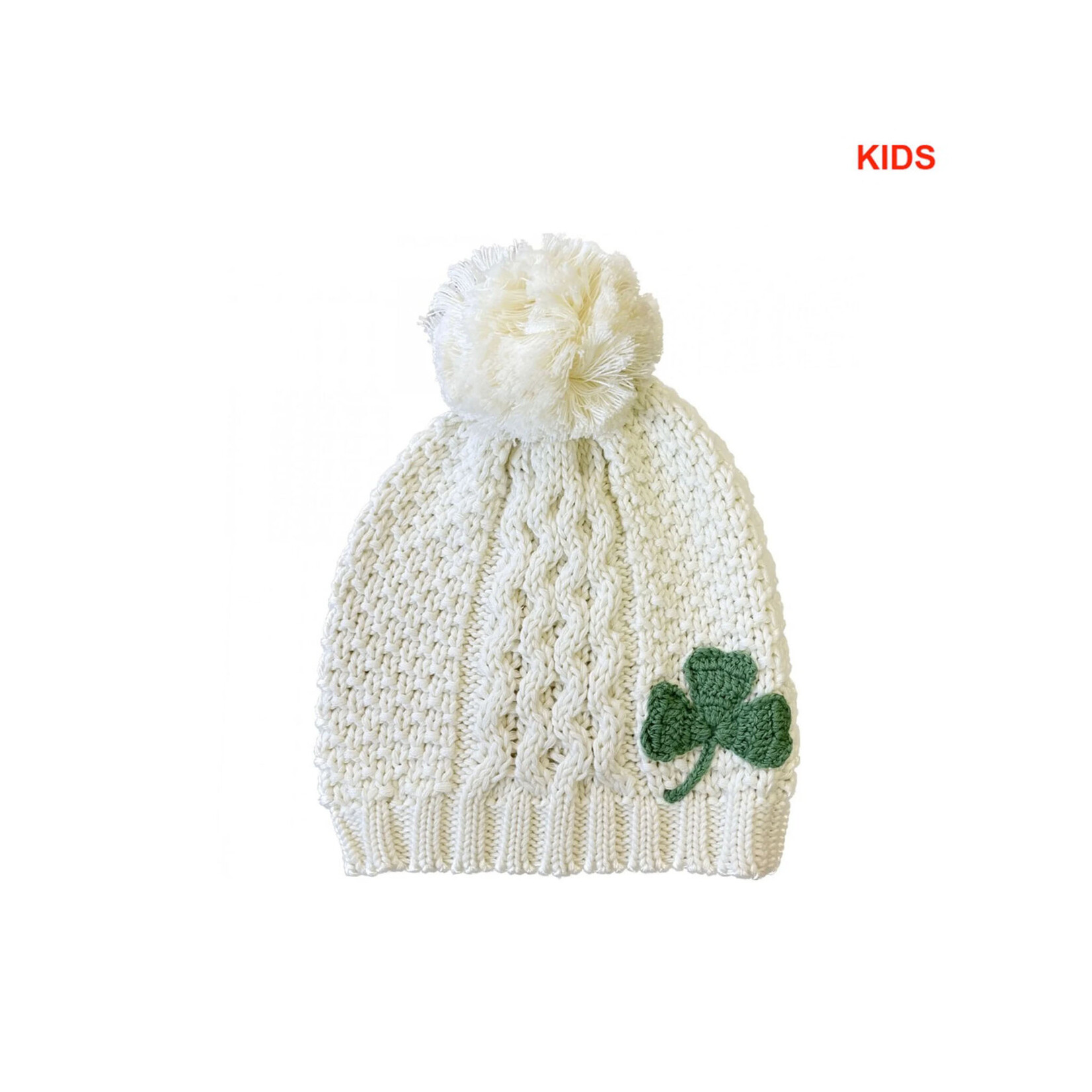 CAPS & HATS PATRICK FRANCIS KIDS KNIT HAT w POM-POM & SHAMROCK