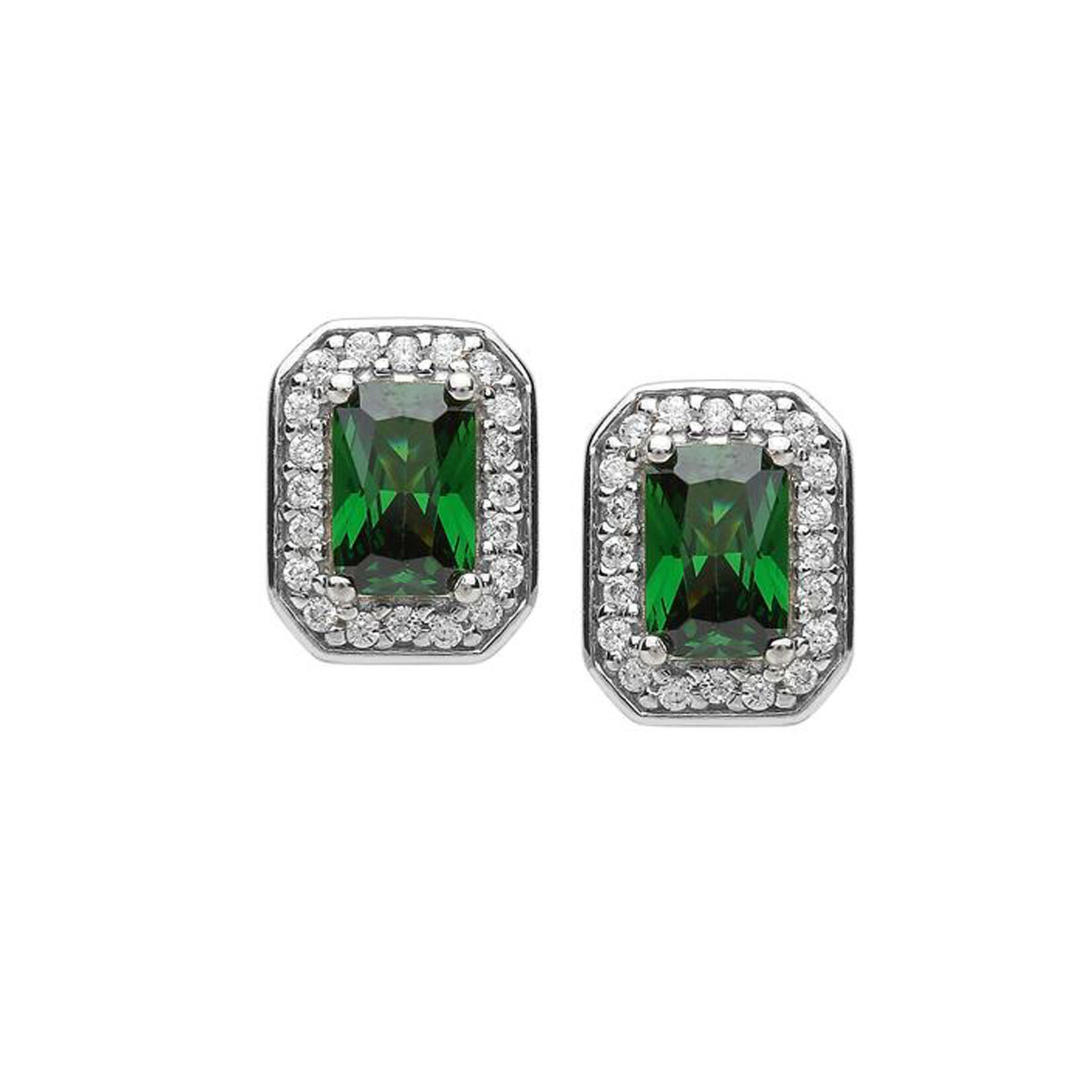 EARRINGS FADO SHEELIN PAVE EARRINGS with GRN STONE