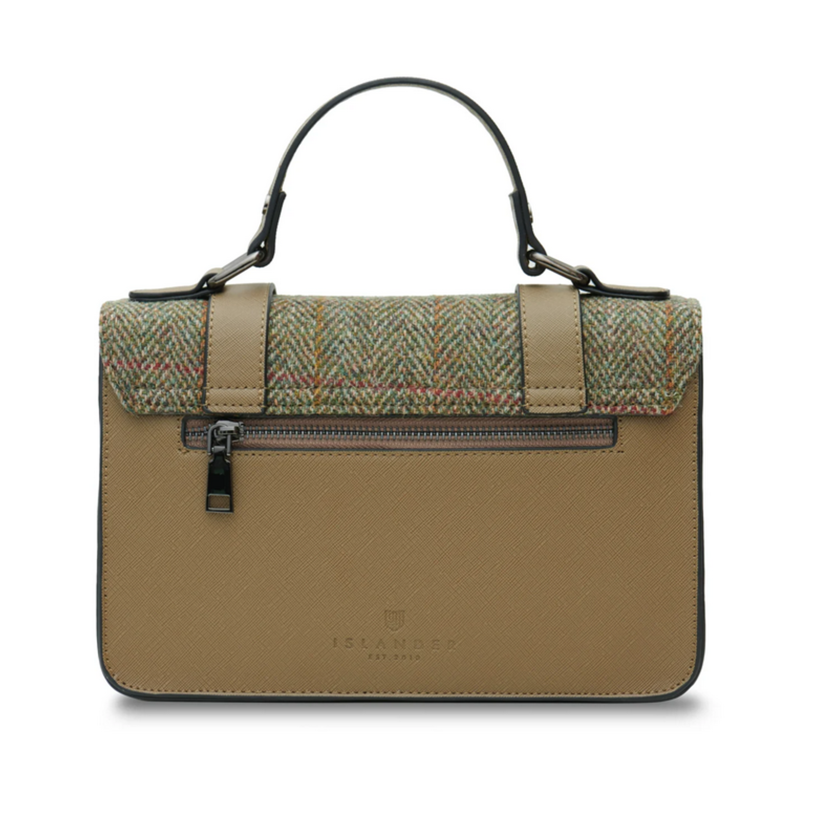 ACCESSORIES ISLANDER LARGE SATCHEL  w HARRIS TWEED  Chestnut Herringbone