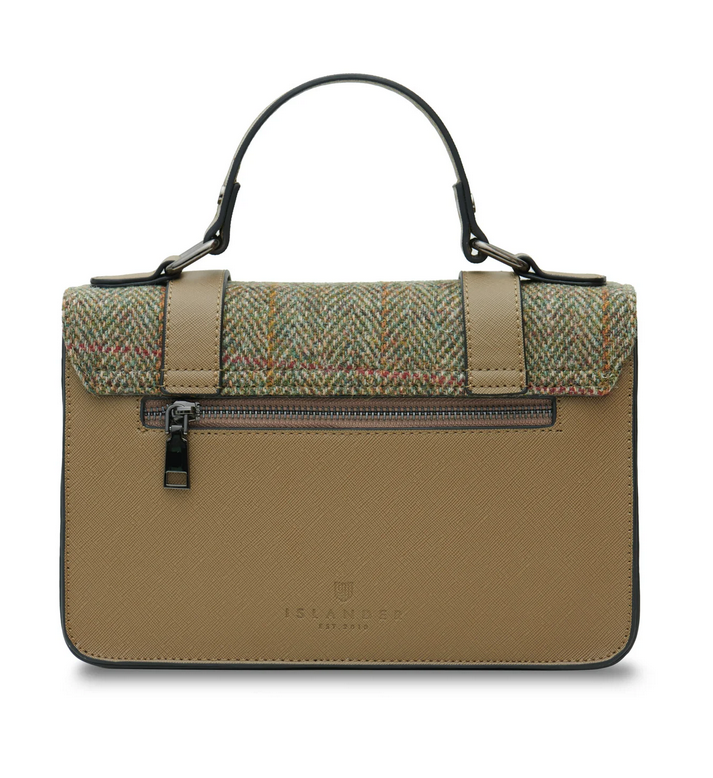 ACCESSORIES ISLANDER LARGE SATCHEL  w HARRIS TWEED  Chestnut Herringbone