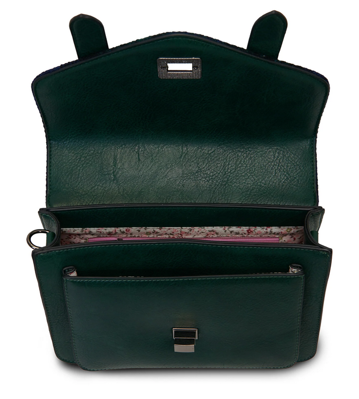 ACCESSORIES ISLANDER LARGE SATCHEL w HARRIS TWEED Black Watch