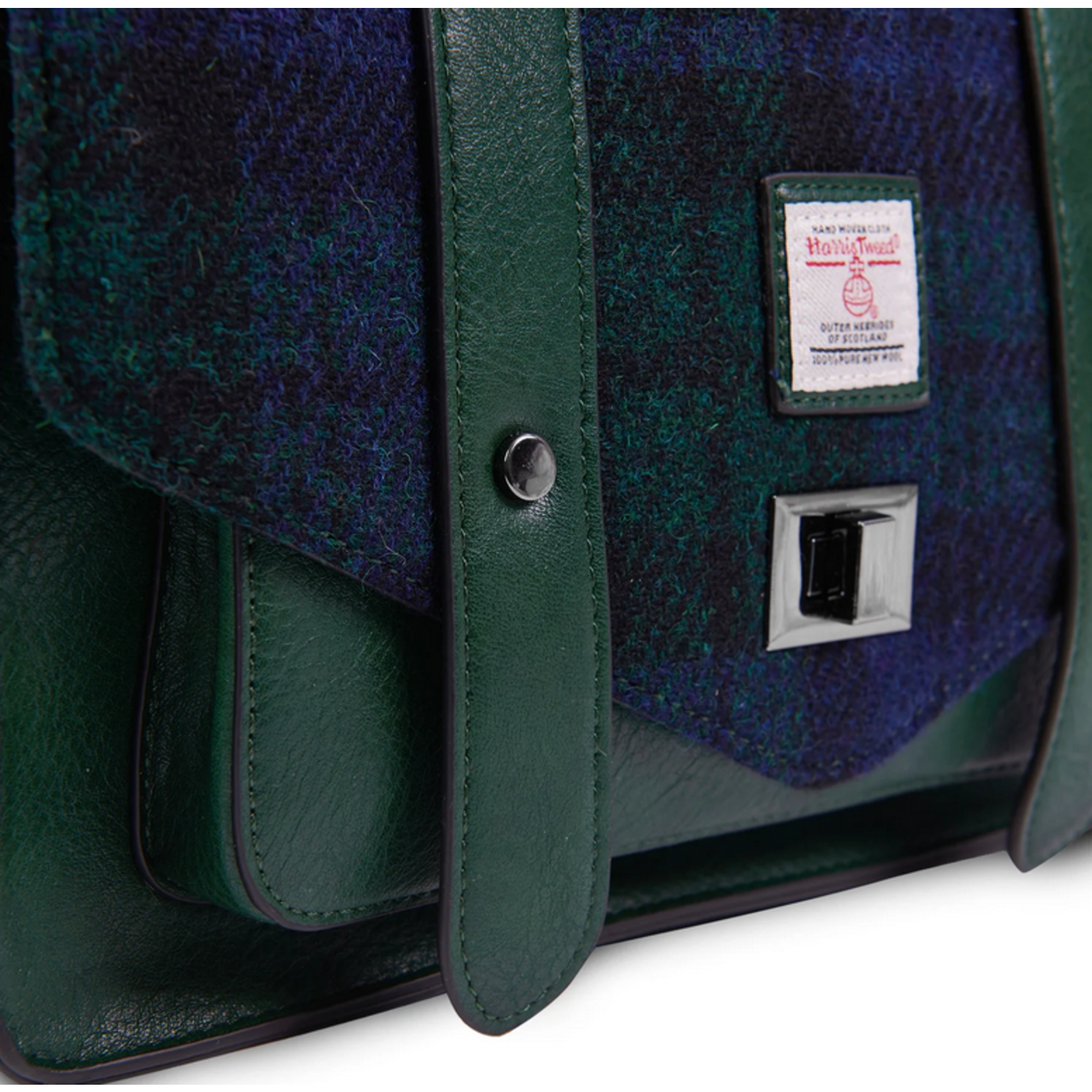ACCESSORIES ISLANDER LARGE SATCHEL w HARRIS TWEED Black Watch