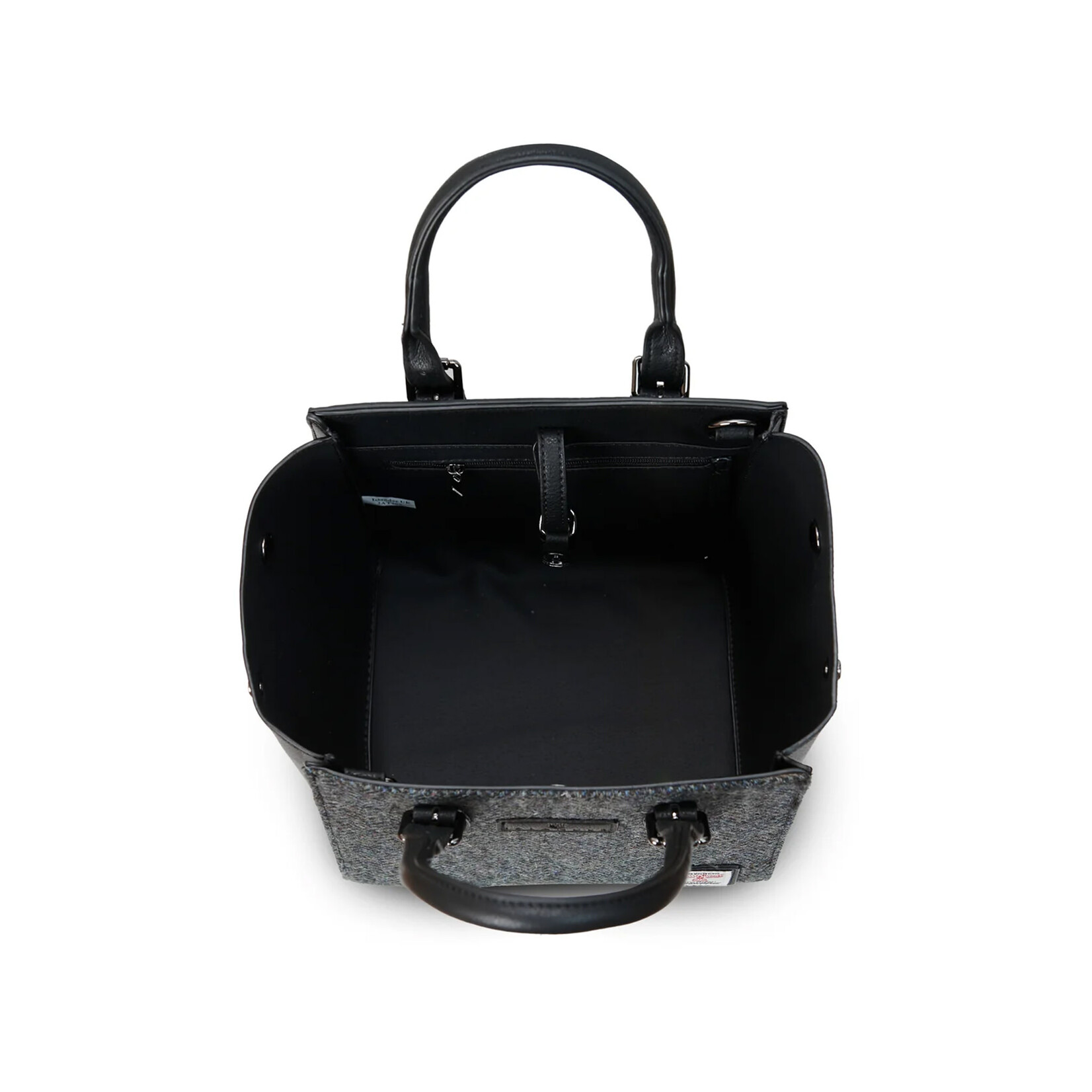 ACCESSORIES ISLANDER MEDIUM CAILLIE TOTE w HARRIS TWEED Black & Grey Herringbone