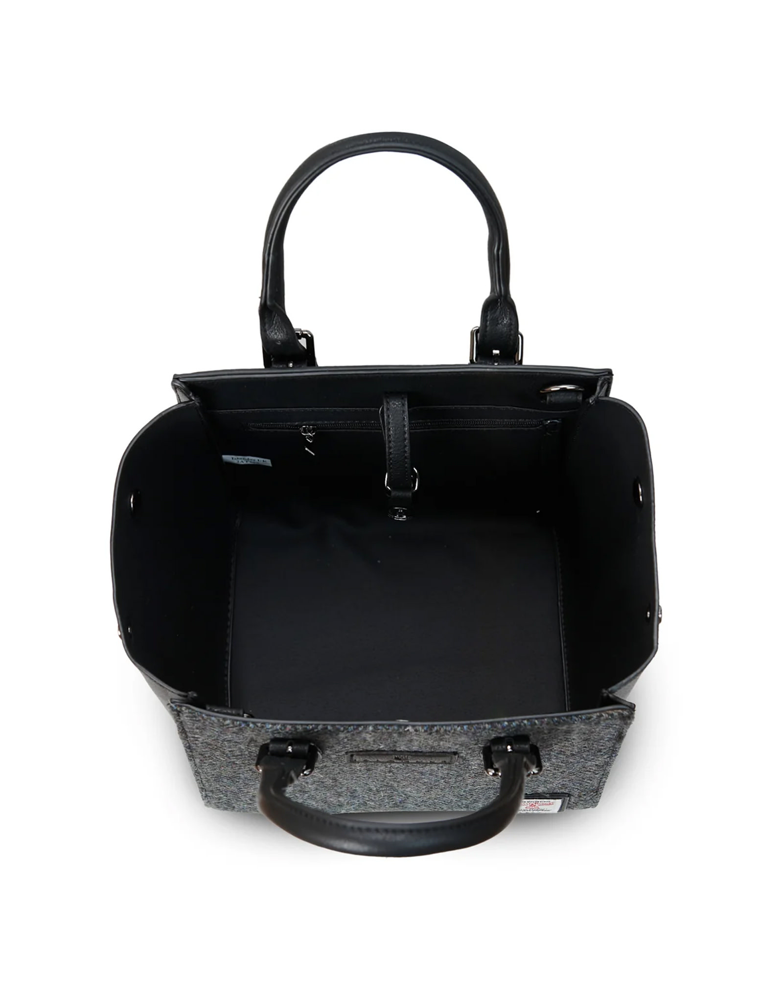 ACCESSORIES ISLANDER MEDIUM CAILLIE TOTE w HARRIS TWEED Black & Grey Herringbone