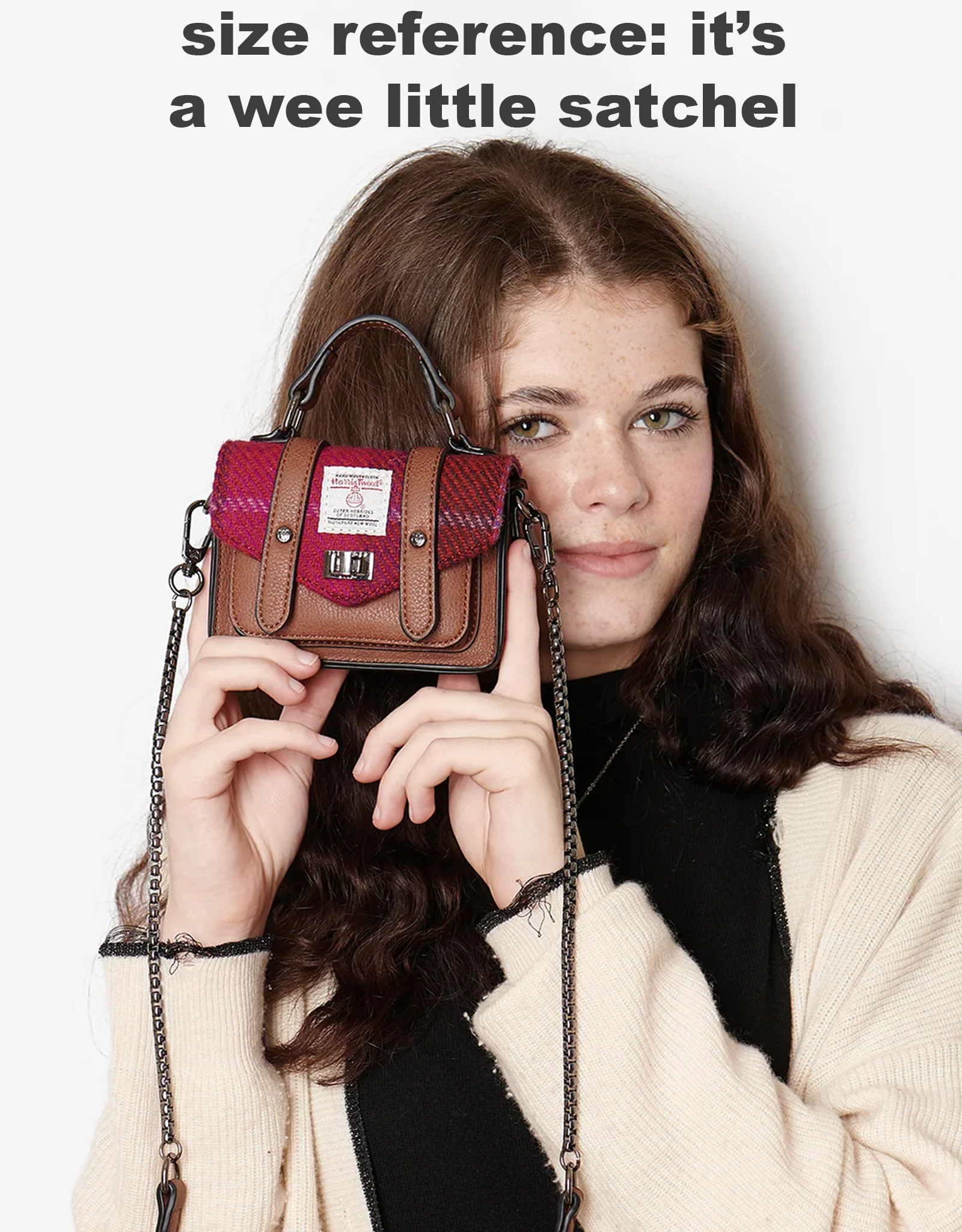 ACCESSORIES ISLANDER WEE SATCHEL w HARRIS TWEED Royal Stewart