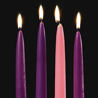 RELIGIOUS ADVENT CANDLE SET - 4pc
