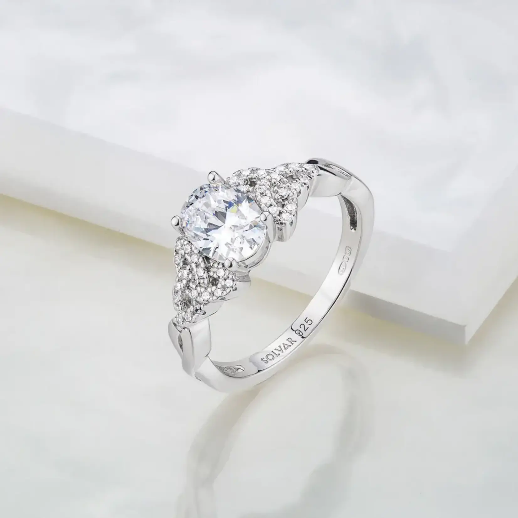 RINGS SOLVAR STERLING BIRTHSTONE TRINITY RING - April