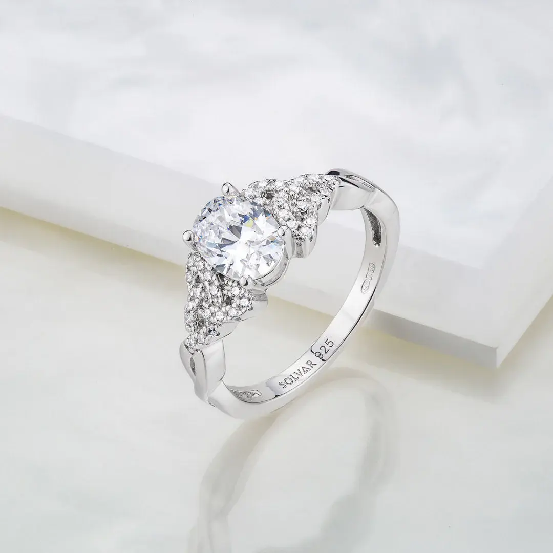 RINGS SOLVAR STERLING BIRTHSTONE TRINITY RING - April