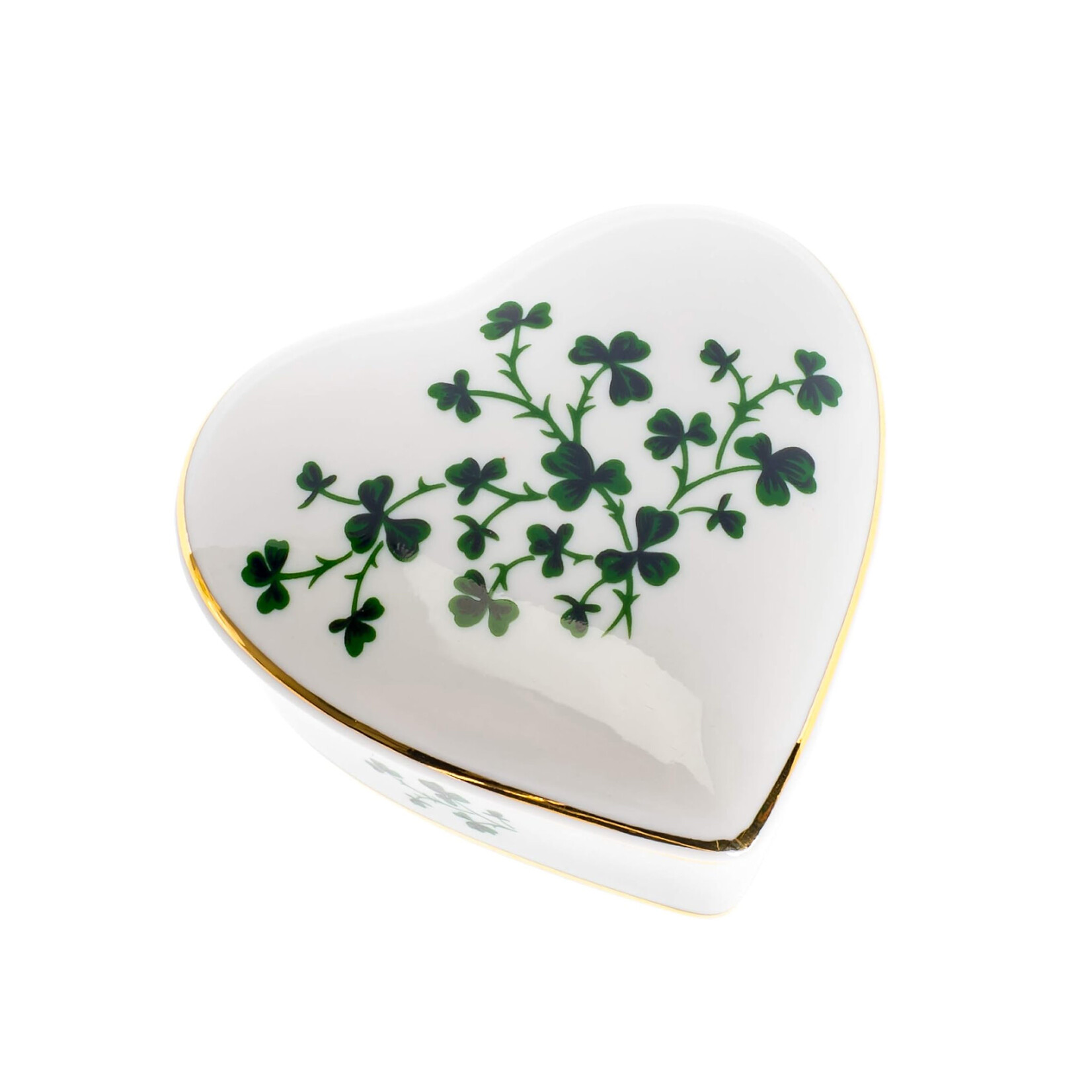 GIFTWARE HEART SHAPED SHAMROCK TRINKET BOX