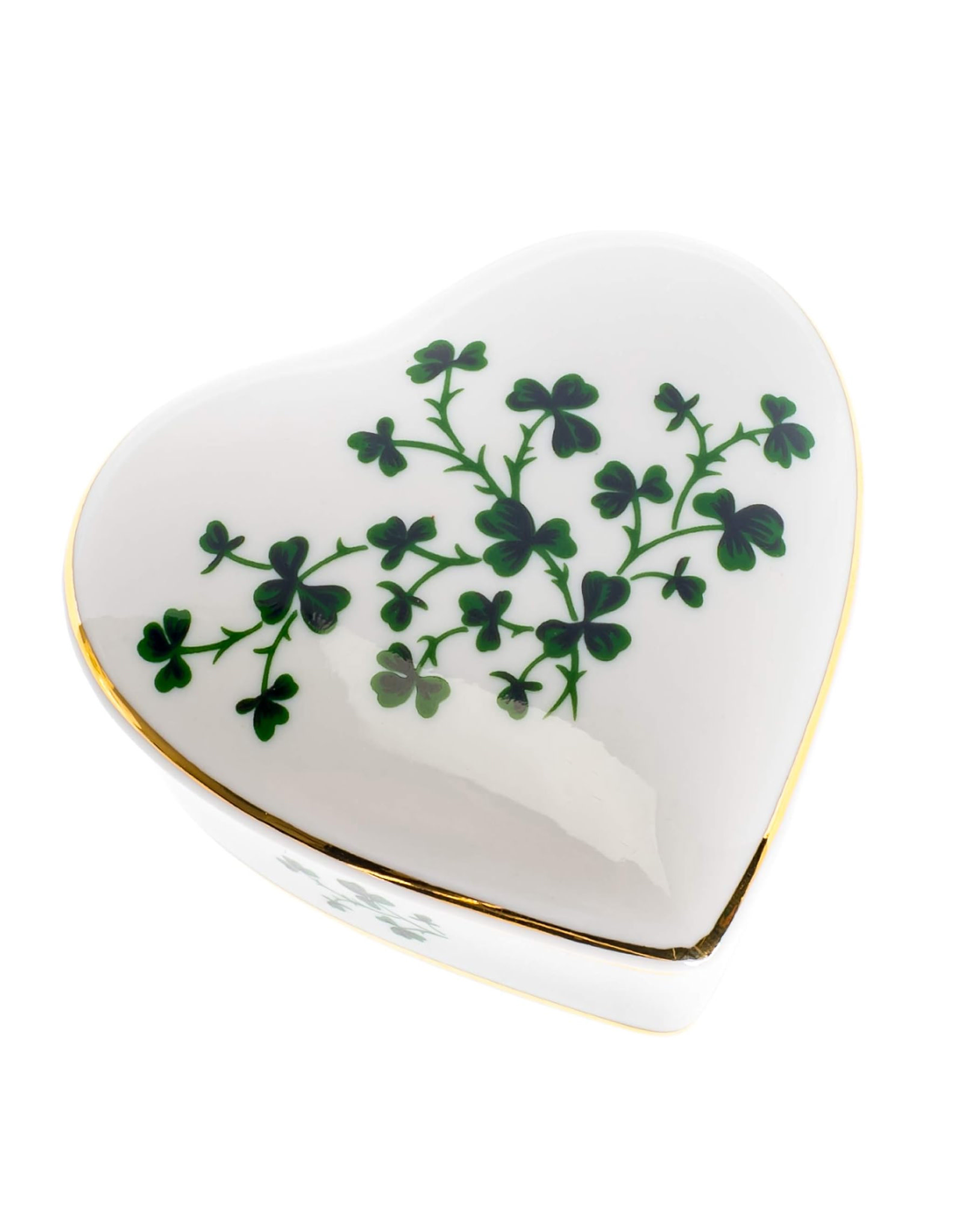 GIFTWARE HEART SHAPED SHAMROCK TRINKET BOX