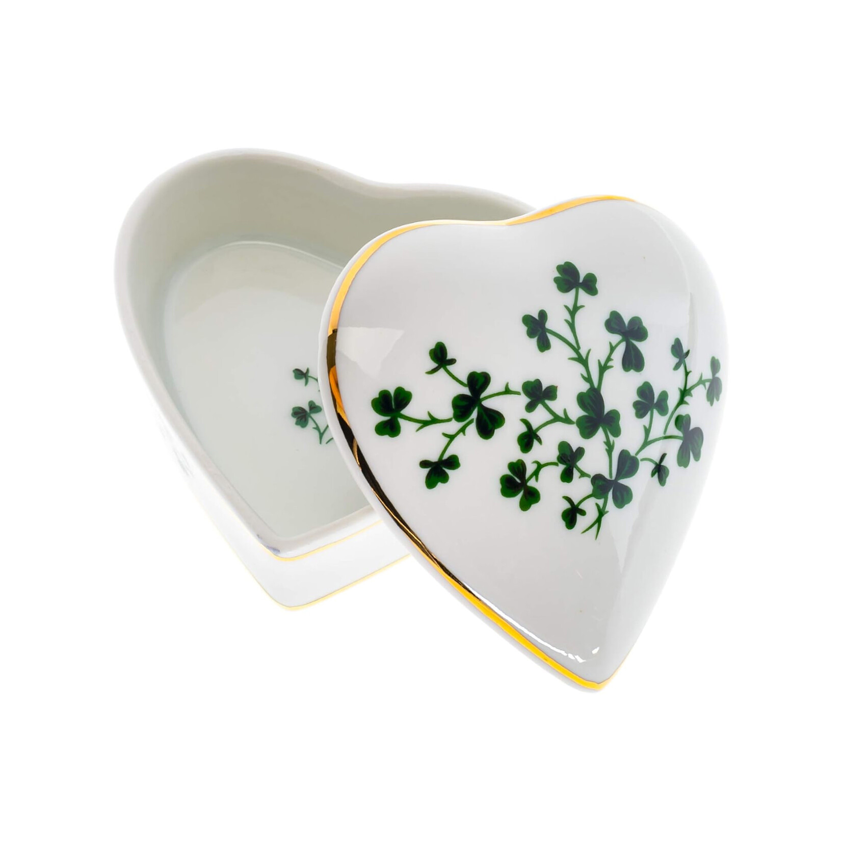 GIFTWARE HEART SHAPED SHAMROCK TRINKET BOX