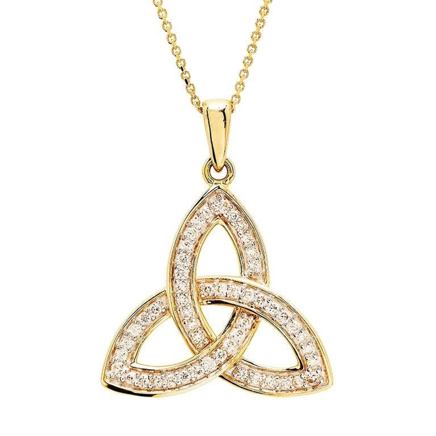 PENDANTS & NECKLACES SHANORE 14K GOLD TRINITY PENDANT w LAB GROWN DIAMONDS